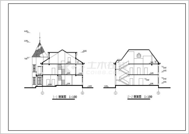 某三层带活动室住宅建筑施工方案图-图一