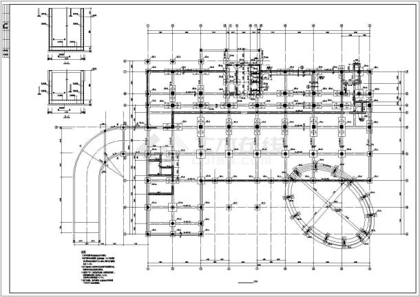 框架结构高层住宅楼cad施工工程图纸-图二