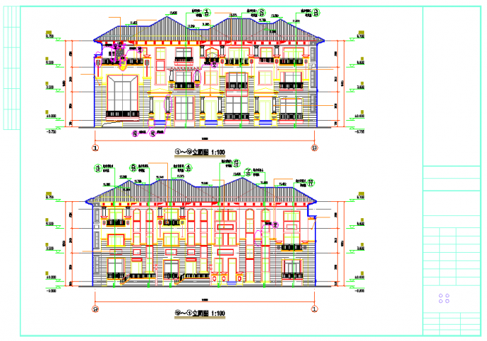 680.30平方米3层别墅全套建筑设计图_图1