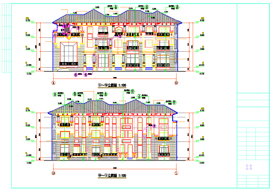 680.30平方米3层别墅全套建筑设计图