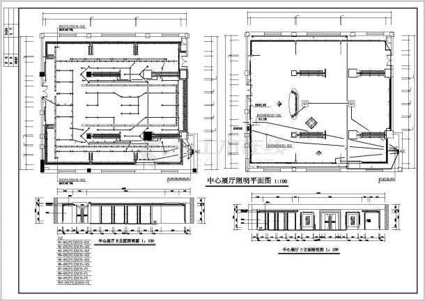 某地板画馆建筑设计规划电气施工图纸-图一