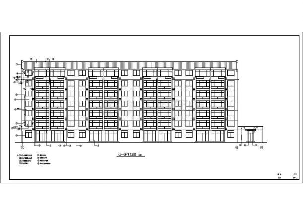 某地区大型多层商住楼建施CAD图-图一