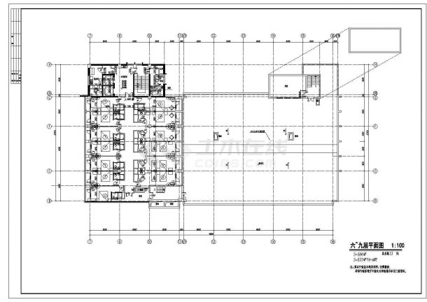 某地区火车站大楼建筑施工CAD图-图二