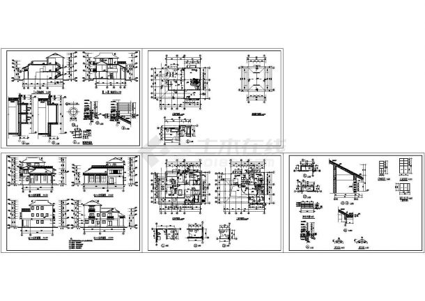 某自建二层别墅全套CAD施工-图一