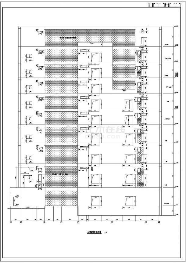 商务办公大厦cad框架结构施工工程图-图二