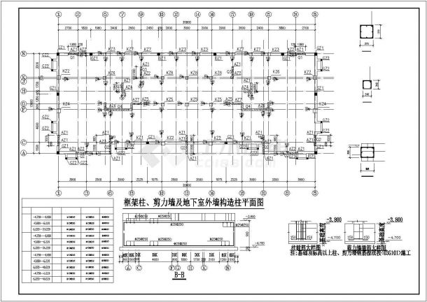 十二层住宅楼框剪结构cad施工工程图纸-图二