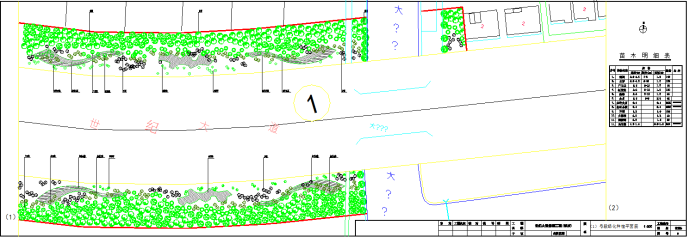 某地道路绿化带植物种植平面图CAD图纸_图1
