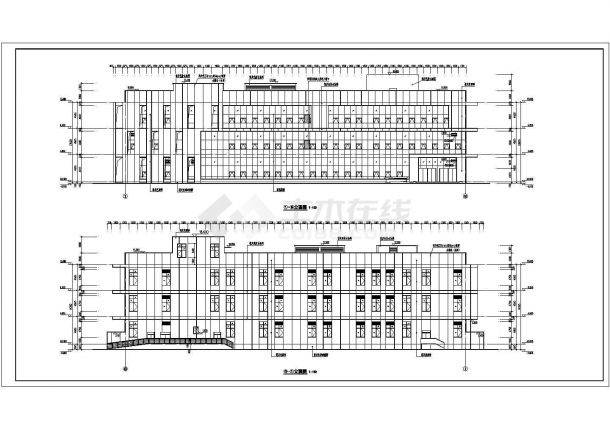 某地三层食堂建筑布置cad-图一