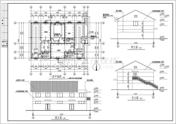 某两层混凝土结构学校浴室建筑设计图纸-图一
