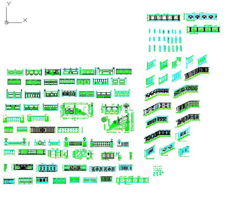 2017最新整理全套楼梯及栏杆CAD图块下载