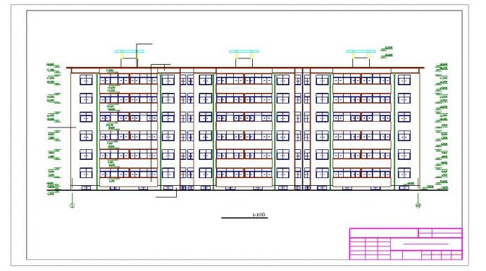某地六层住宅楼全套建筑、结构、水电设计cad施工图（含预算书）_图1