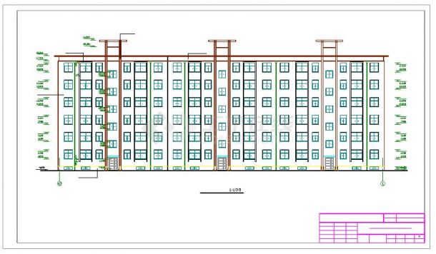 某地六层住宅楼全套建筑、结构、水电设计cad施工图（含预算书）-图二