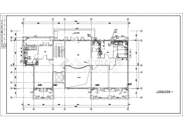 3层独栋住宅楼建筑给排水及消防cad施工图（含热水系统）-图一