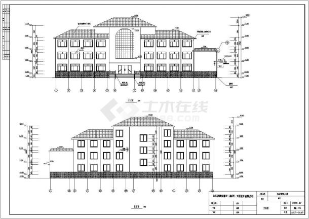 某地上三层局部四层钢结构办公楼建筑设计图纸（含详细设计说明）-图二