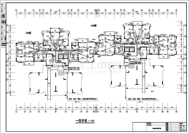 某小区十六层强弱电气设计施工详图-图二