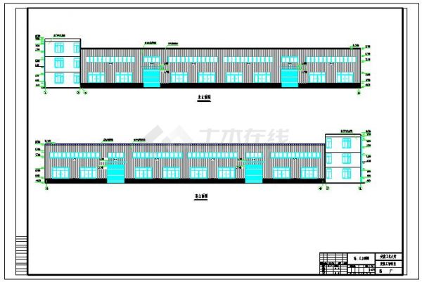 最新整理6套钢结构门式刚架结构厂房建筑结构设计cad施工图（含计算书）-图二