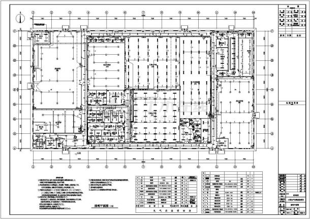 某丙类门式刚架结构单层厂房电气设计施工图-图一