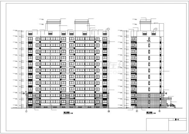 某11层小高楼住宅建筑设计平立剖图纸-图二