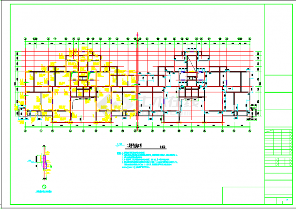 23层剪力墙结构高鞥住宅楼结构cad设计施工图-图二