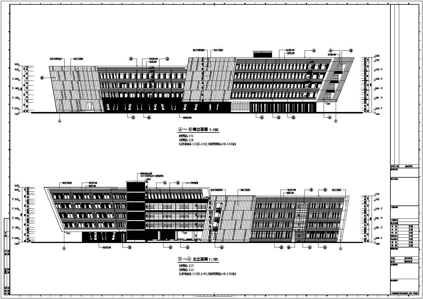 国内知名顶尖大学五层教学楼建筑cad设计施工图