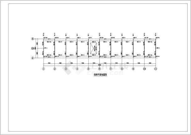 某单跨双坡门式轻钢结构厂房结构设计cad施工图纸-图二