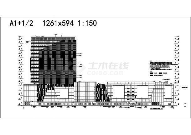 某十七层现代风格商业广场建筑cad施工图（甲级设计院）-图一