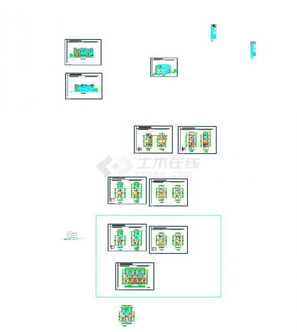 最新整理20套联排别墅建筑设计cad施工图带效果图-图二