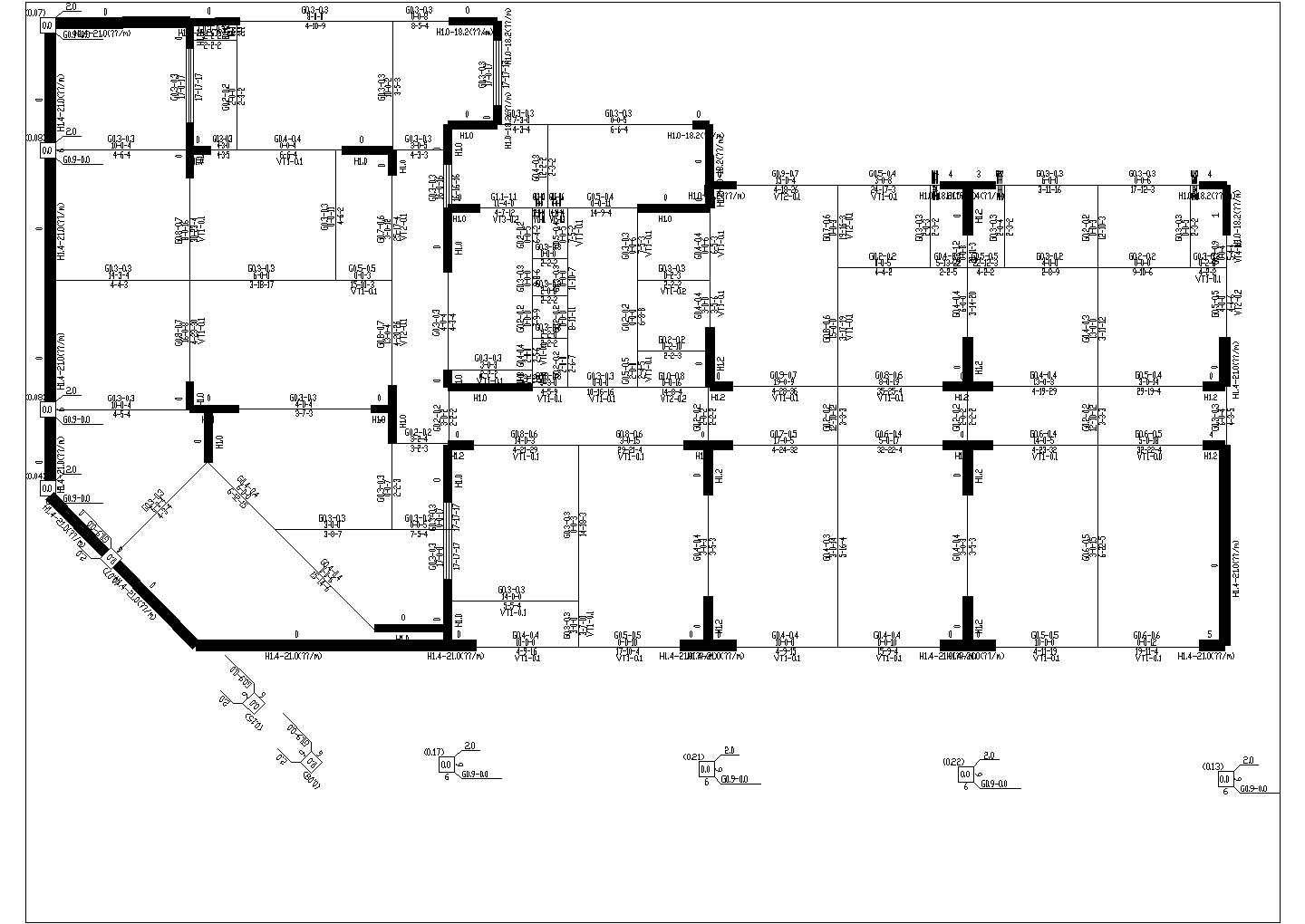 某21层剪力墙高层公寓住宅楼结构cad设计施工图