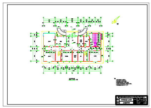 【3层】建筑面积1550.7平钢筋混凝土框架结构机械厂办公楼建筑设计图纸（含建筑、结构）-图二