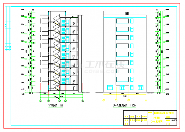 【9层】3060平框架结构住宅楼建筑、结构设计图纸（含建筑说明）-图一