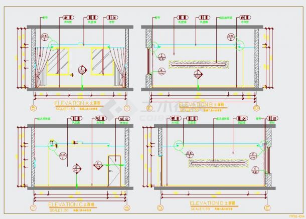 最新整理10套星级酒店装修设计cad施工图（含效果图）-图二
