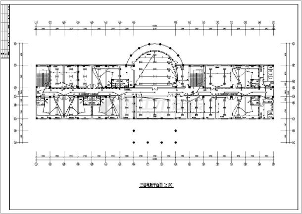 某地区完整的某学院行政楼电气施工CAD设计图纸-图二