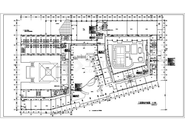 某地区工程院综合办公楼弱电平面CAD设计图纸-图二