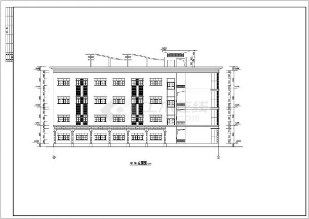 某地四层学校综合楼建筑施工设计图-图一