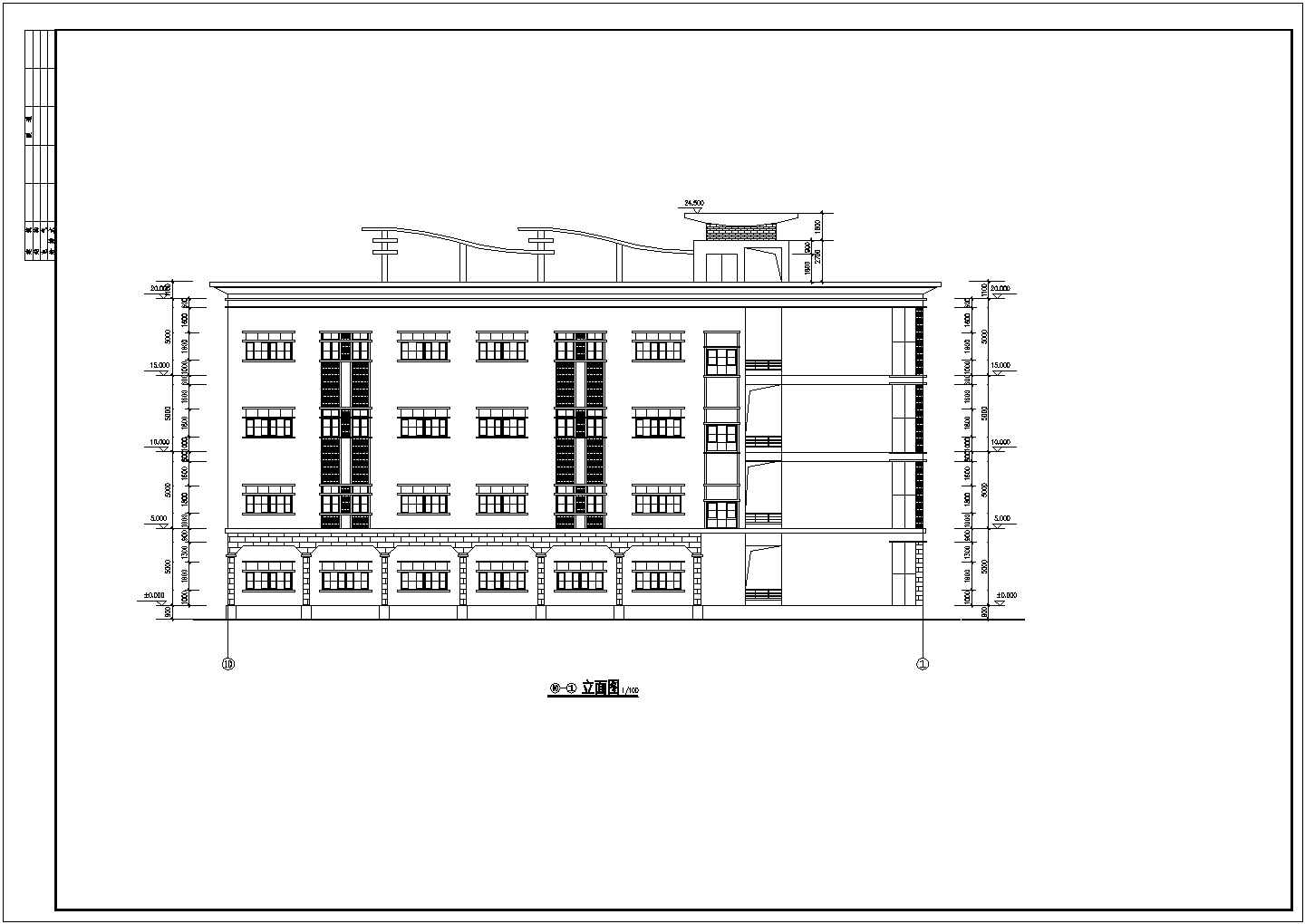某地四层学校综合楼建筑施工设计图