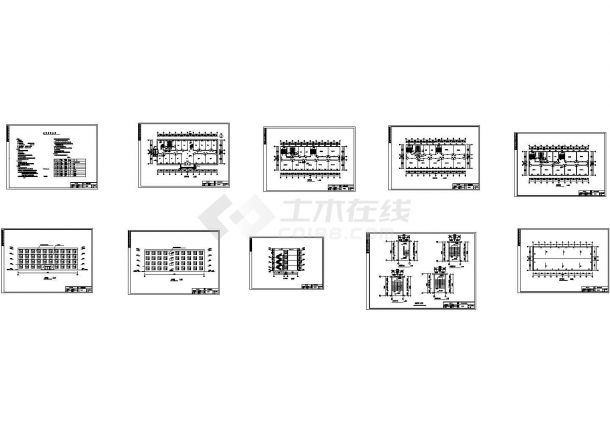 淮安市某地上四层中学实验楼建筑施工图纸（标注明细）-图一