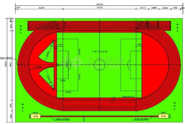 【素材圖】300米標準跑道專業賽場全套施工設計