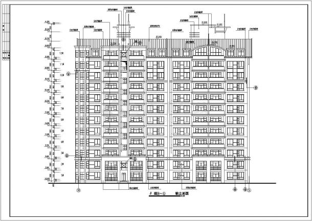 某美式风格小高层全套建筑设计施工图-图一