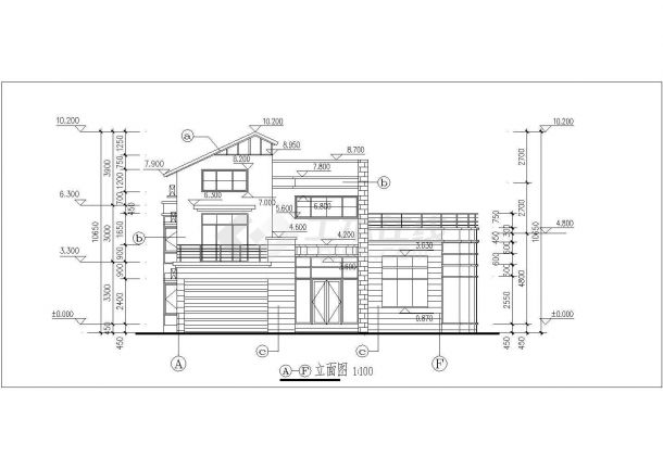现代个性三层房屋详细建筑设计施工图-图二
