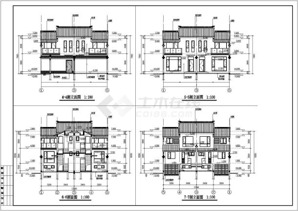 某徽派风格别墅完整建筑施工图-图一