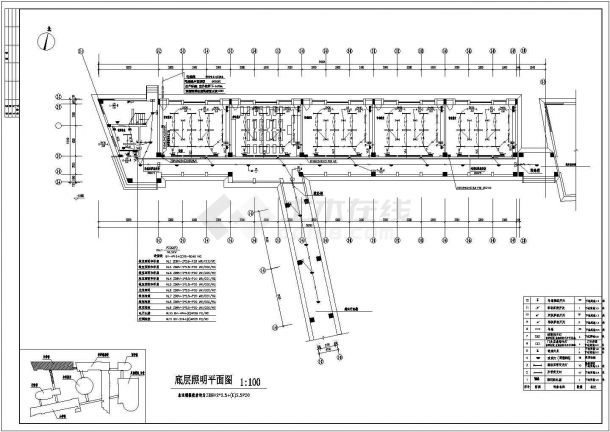 某地区中学教室电气设计施工CAD图-图一