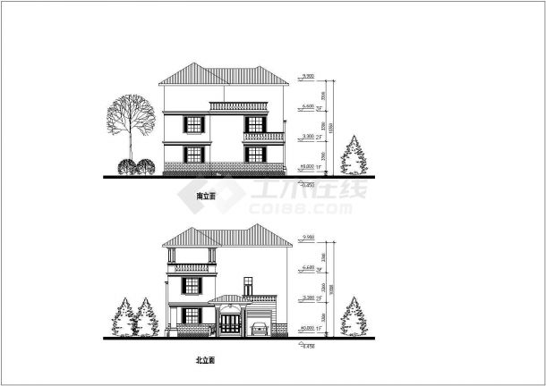 新颖适合农村二层房屋建筑设计方案图-图一