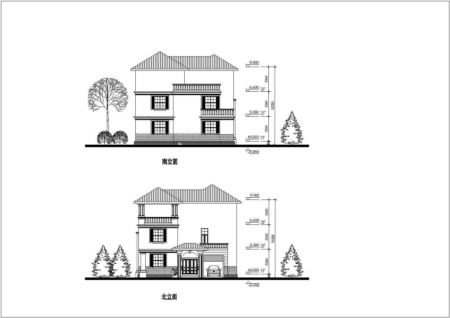 新颖适合农村二层房屋建筑设计方案图