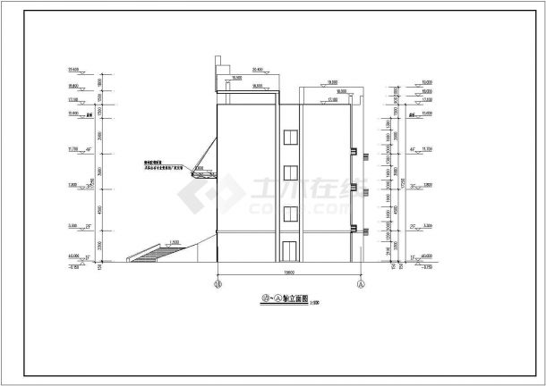 多功能综合办公楼cad建筑设计详图-图一