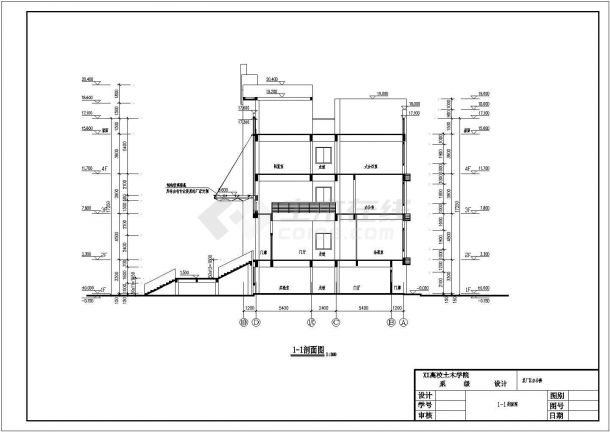 多功能综合办公楼cad建筑设计详图-图二