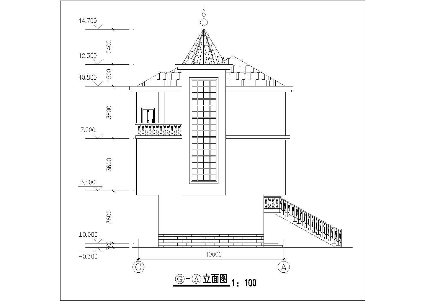 欧式三层小型小洋楼建筑设计户型图