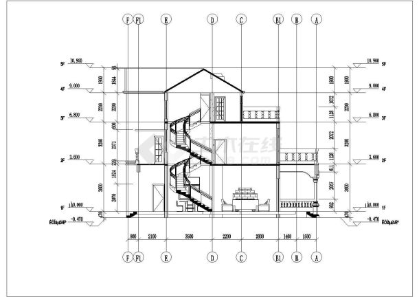 实用三层美观小洋楼详细建筑设计图-图二