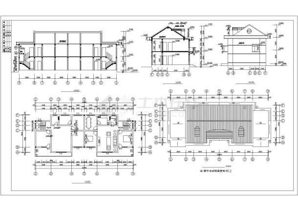 普通农村二层双拼房屋详细建筑设计图带结构图-图二