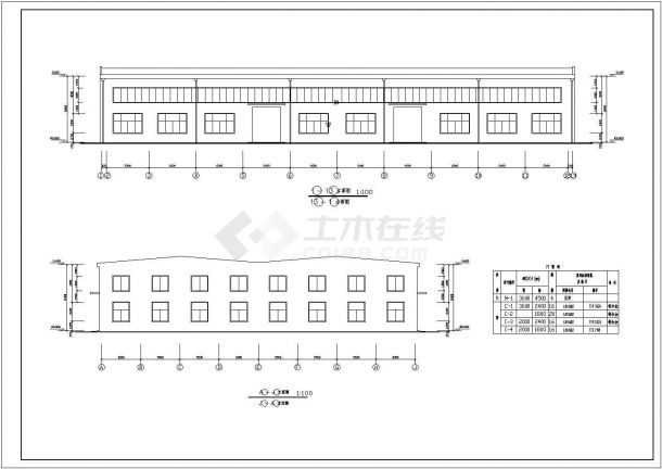 大跨厂房门式钢架结构钢结构图纸CAD图纸-图一