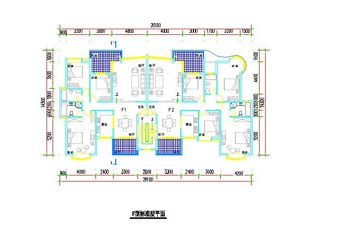 某住宅小区七种户型图设计cad图纸_图1